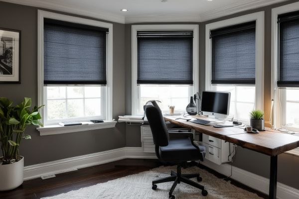 Modern office space with commercial blinds
