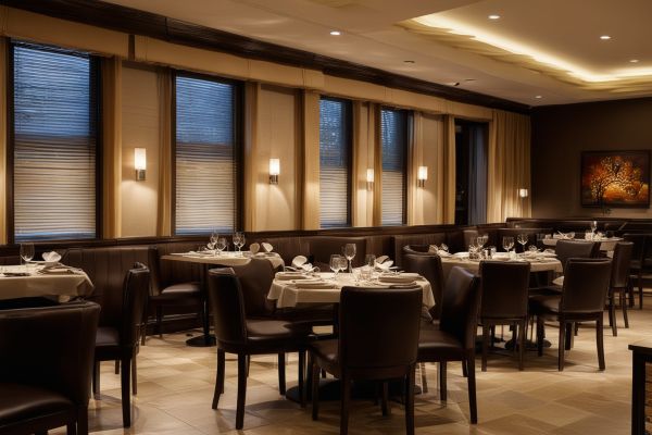 Corporate office building with professional blinds